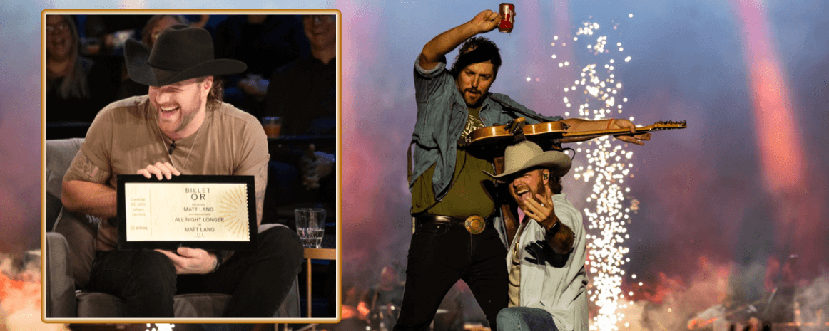 Matt Lang re&ccedil;oit un billet d&rsquo;or pour son spectacle All Night Longer